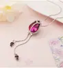 Joyería de moda estilo coreano 2018 cadena larga para suéter collar de cristal de tulipán para mujer collar creativo de flor pequeña que combina con todo