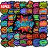 Compra direta transfronteiriça de 50 adesivos decorativos neon estilo explosão da moda, adesivos criativos personalizados para notebook e adesivos de grafite para skate