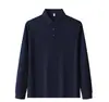 Camisa Polo Manga Longa Unissex Primavera e Outono Gola Lapela Top Casual Impressão de Empresa Manga Longa Uniforme de Grupo Roupa de Trabalho