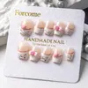 Set de 10 Piezas de Uñas Portátiles Ojo de Gato, Uñas Hechas a Mano, Uñas Pre-Hechas, Parches de Manicura Estilo Chino, Parches de Uñas Removibles Estilo Ins, Productos Terminados