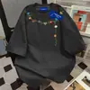 Camiseta Unisex de Manga Corta con Cuello Redondo, Estilo Dulce y Fresco Japonés, Personalidad, Redonda, Manga Corta, Unisex, Verano 2025, Estudiante, Versátil, Top de Pareja, Ins