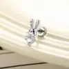 Brincos de Orelha Rosa Doce e Infantil de Coelho Pingando Óleo Hensen Design de Nicho Parafuso de Osso da Orelha Piercing de Menina