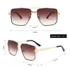 1921 Gafas de Sol Metálicas de Doble Puente Cuadradas Grandes para PC Comercio Electrónico Transfronterizo Comercio Exterior Moda Amazon Uv400