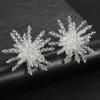 Novos brincos de borla de cristal feitos à mão, brincos de princesa de gelo e neve, celebridades da Internet, vestido de noiva, estúdio fotográfico, acessórios para fotos, pino de orelha