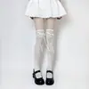 Meias de Cano Alto Retrô Francesas de Verão, Meias de Renda com Cadarço Estilo Ballet em Pelo Combinadas com Meias-Calça de Seda Gelada Respiráveis estilo Mary Jane
