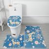 Nuevo Tapete para Inodoro con Estampado de Animales y Flores de Dibujos Animados 3D Tapete para Baño del Hogar Alfombra para Piso Juego de Tres Piezas