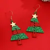Pendientes de árbol de Navidad con incrustaciones de diamantes, creativos y exagerados, de estilo europeo y americano, personalizados y elegantes, para mujer.