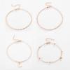 Moda de joyería transfronteriza europea y americana simple tobillera de 4 piezas cadena corrugada colgante de luna tobillera de traje multicapa para mujer