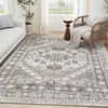 Alfombra grande con estampado exótico vintage estilo persa, desgastada y resistente a las manchas, para uso doméstico en la sala de estar, el dormitorio y como alfombrilla decorativa para el suelo