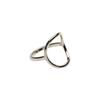 Anel Oval Geométrico Vazado Europeu e Americano Transfronteiriço Feminino Leve Luxo Alto Padrão Senso de Design Moda Elegante Versátil Anel Liso Anel de Cauda