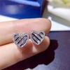 Cao Shi comercio electrónico transfronterizo nueva moda OL micro incrustado circonita amor oreja pedido mujeres compromiso pendientes versátiles venta al por mayor