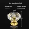 Nova Maçaneta de Porta de Armário de Gaveta de Cristal Chinês com Cabo Transparente Maçaneta de Porta de Armário Maçaneta de Acrílico