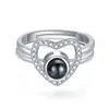 100 idiomas te amo anillo de proyección de amor de moda dos en uno en forma de corazón personalidad coreana outlet de fábrica
