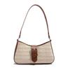 Bolsa de Palha de Ombro para Férias na Praia Feminina 2025 Verão Nova Moda Casual Bolsa de Praia Simples Bolsa de Ombro