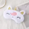 Máscara de Olho de Pelúcia Bordada com Pelo de Coelho Fofo Transfronteiriça, Máscara de Olho Bloqueadora de Luz para Dormir com Orelhas de Unicórnio, Em Estoque