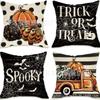 Fronha Popular de Halloween Transfronteiriça Morcego Fantasma Sofá Decoração de Casa Fronha Linho Fronha de Lado Único