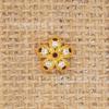 Chapado de cobre DIY oro de 18 quilates diamante hueco flor de cinco pétalos Cuentas tope de flor