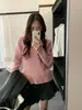 Suéter de Gola Alta Estilo Coreano Estilo Preguiçoso Cor Doce Huang Zheng para Mulheres Outono e Inverno Aconchegante Camada Interna Base Malha Top 541070