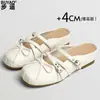 Zapatos Mocasines de Piel Suave para Mujer, Zapatos Mary Jane, Calzado de Verano para Exteriores, Mules de Punta Cerrada