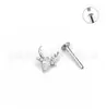 Populares Aretes de Astas de Aleación de Titanio con Diamantes, Tachuelas para Hélice Auricular de Venta Caliente, Joyería para Piercings Corporales, Piercing Corporal de Astas