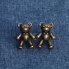 Calça Jeans com Botão de Urso na Cintura Ajuste Grande para Pequeno Saia de Aperto Botões Decorativos de Urso de Mãos Dadas Fivela Removível Sem Pregos