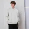 Suéter Masculino de Malha com Gola Polo, Manga Longa, Novo Estilo Old Money Solto para Outono e Inverno, Tamanhos Grandes