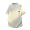Camiseta Branca Masculina de Verão Nova, Texturizada, da Moda, Manga Curta, Estilo Americano Solta, Roupas para Adolescentes, Camiseta Fresca de Meia-Manga