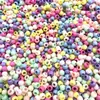 Cuentas Redondas de Agujero Grande de 6-16 mm Color Macarrón Cuentas Acrílicas Materiales para Manualidades DIY para Niños Cuentas Sueltas de Color Caramelo