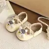 Zapatos de Princesa para Niñas de 3 a 6 Años Estilo Primavera y Otoño Zapatos de Cuero para Niños Gato Lindo Dibujo Animado Zapatos Slip-On de Bebé para Actuación