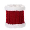 Sombrero de Lana Grueso para Niños de Otoño e Invierno Orejas Doble Pompon de Piel Cálido Protección para las Orejas Set de Sombrero Tejido con Etiqueta Sombrero de Color Puro
