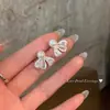 Brincos de Renda com Laço e Pérolas para Mulheres, Luxo Leve, Alto Padrão, Brincos Estilo Princesa Super Fada, Presilhas de Orelha Tipo Espiral para Mosquitos, Brincos para Mulheres