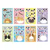 8 Pegatinas Holográficas para Niños Manual de Rompecabezas DIY Pegatinas de Cara Cambiante de Papá Noel y Reno Pegatinas Láser Navideñas