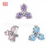 Aretes de Titanio F136 de Alto Pulido Super Brillantes, Tres Piezas, Aretes para Labio, Aretes para Ceja, Aretes para Lengua, Joyería para Piercings, Fábrica, Venta al por Mayor