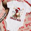 2023 Natal Nova série Meu 1º Natal algodão bebê macacão manga curta bebê macacão