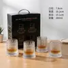 Copo de uísque exclusivo transfronteiriço, caixa de presente de luxo, em estoque, rolamento de metal, luminoso, copo de vinho criativo para alívio do estresse