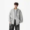 Sudadera con Capucha y Bordado de Estrella Americana para Hombre Otoño Nuevo Estilo Diseño Holgado Sentido de la Moda Casual de Moda Chaqueta con Capucha