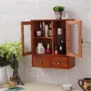 Madeira Maciça Retrô Parede Sala de Estar Cozinha Quarto Armário Cosméticos Copo de Água Caixa de Armazenamento Prateleira de Armazenamento Caixa Surpresa Vitrine