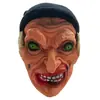 Máscara de Terror de Halloween Novo Gorro com Cabelo Preto Máscara de Bruxa Máscara de Látex Vinil Festa Performance Atacado