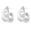 Pendientes Europeos y Americanos de Nueva Moda Estilo Ins Simple Asimétricos con Forma de C Forma Especial Geométricos Pendientes Metálicos Chapados en Oro Pendientes Pendientes