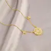 Collar de Lujo Ligero con Estrella Radiante de Circonita y Brújula para Mujer, Diseño de Nicho, Elegante y Versátil, Gargantilla Apilable Cadena para Clavícula