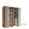 Armario de metal, estructura de acero, completamente cerrado, diseño simple, adecuado para apartamentos de alquiler, modular, engrosado, de pie, estilo abierto, para uso doméstico