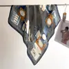 Lenço de figura pied-de-poule temperamento combinação de cores lenço de seda lenço quadrado de seda imitação lenço de cabeça xale lenço de viagem 70x 70cm