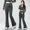 Pantalones de maternidad de otoño 2026 Pantalones de campana Casuales Versátiles Pantalones largos para mujeres embarazadas petite Pantalones cropped con ligero campana