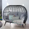 Sofá de Ratán para Exteriores Sillón Cama Jaula para Pájaros Silla de Ratán Patio Balcón Silla Nido de Pájaro Famoso de Internet Mesa y Sillas para Exteriores Piscina