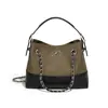 Bolsa de Corrente Estilo Pequeno Luxo em Camurça Fosca para Mulheres, Bolsa de Mão Tecida à Mão, Bolsa Tote, Bolsa de Ombro Único, Bolsa Transversal, Bolsa Quadrada Pequena