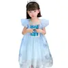 Vestido de Princesa Elsa para Mujer Vestido Corto de Manga Corta Elsa de Frozen Vestido de Verano para Niñas Vestido Elsa