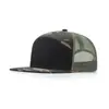 Gorra de Malla Camuflaje Color Bloqueo Verano Exterior Personalizada Gorra Trucker Richardson Gorra de Béisbol de Siete Paneles con Visera Plana