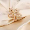 Anillo de Lujo Ligero de Moda Coreana Tendencia en Tiktok con Microincrustaciones de Diamante y Madreperla para Mujer con Acabado de Alta Gama Que No Se Desvanece