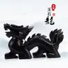 Jade Natural Obsidiana Dragón Sala de Estar Decoración del Hogar Tallado en Jade Dragón del Zodiaco de Jade Dragón Negro Manualidades Adornos
