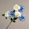 Nova Flor Rosa de Pétalas Dobráveis com 3 Cabeças para Salão de Casamento Hotel Decoração Suave Vitrine de Flores Parede de Fundo Flor Artificial Transfronteiriça